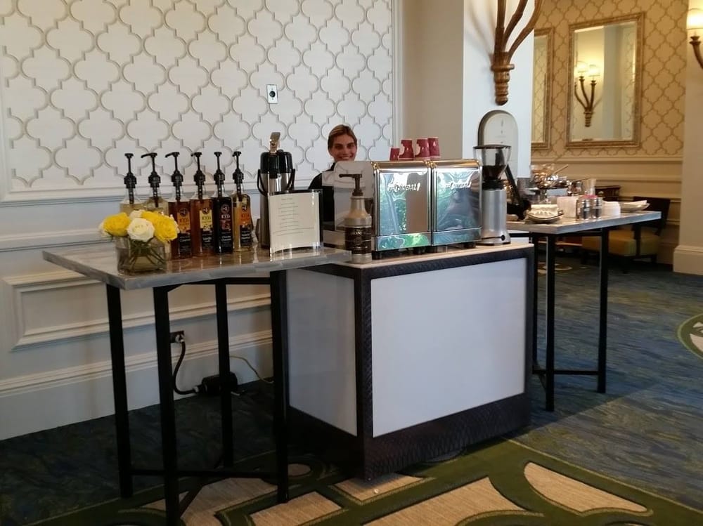 Elegant espresso bar at hotel event